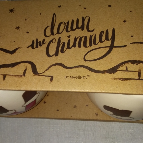 Magenta Down The Chimney Christmas Santa Mugs Coffee Cocoa Cups Set of 2 NEW - Picture 5 of 10